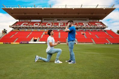 Josh Cavallo proposed to partner on Coopers Stadium pitch