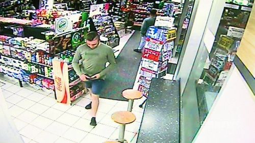 CCTV footage from inside the service station.