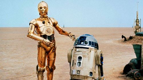 C-3PO and R2-D2 in the original Star Wars. 