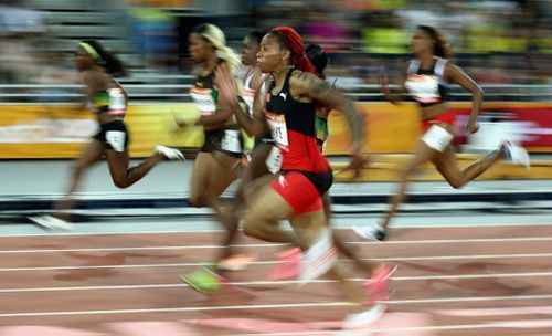 Michelle-Lee Ahye won Trinidad and Tobago's first ever Commonwealth Games track and field gold. (Getty)