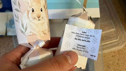 A Kmart shopper was taken aback by this charade suggestion in her Easter bon bon. 