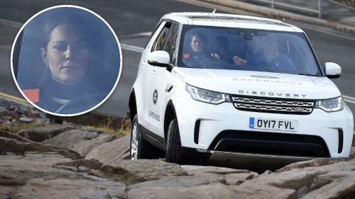 Kate and William both briefly ground to a halt at the same notoriously difficult spot halfway up a rock crawl. (AAP)