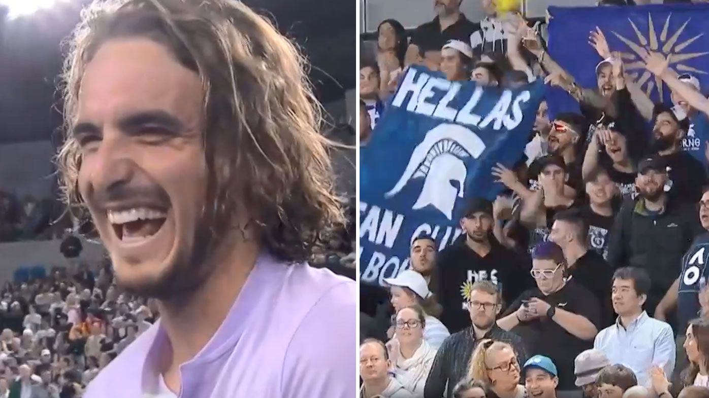 Tsitsipas' hilarious banter with his Greek fans