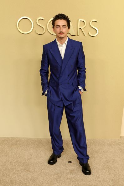 Timothée Chalamet attends the 98th Oscar Nominees Luncheon at The Beverly Hilton on February 10, 2026 in Beverly Hills, California. 