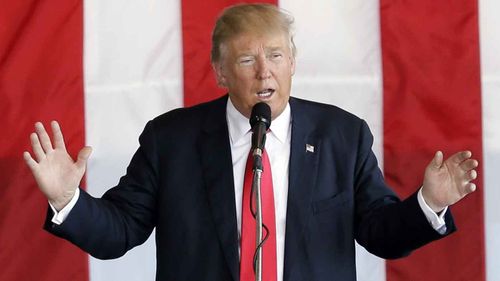 Donald Trump at a rally in Omaha, Nebraska. (AAP)