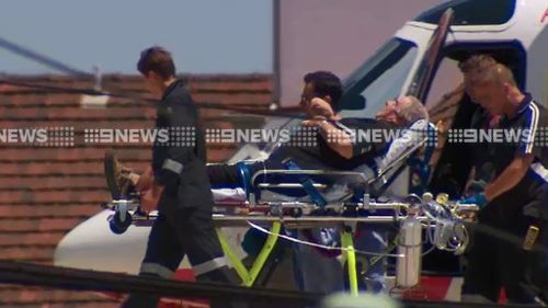 The man was flown to the Alfred Hospital. (9NEWS)
