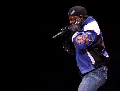 Kendrick Lamar performs onstage during Apple Music Super Bowl LIX Halftime Show at Caesars Superdome on February 09, 2025 in New Orleans, Louisiana.  (Photo by Gregory Shamus/Getty Images)