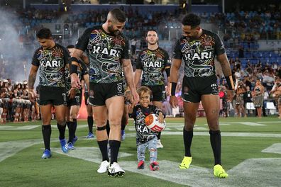 Quaden Bayles pictured during the NRL match between the Indigenous All-Stars and the New Zealand Maori Kiwis All-Stars at Cbus Super Stadium on February 22, 2020 on the Gold Coast, Australia. (Photo by Jason McCawley/Getty Images)
