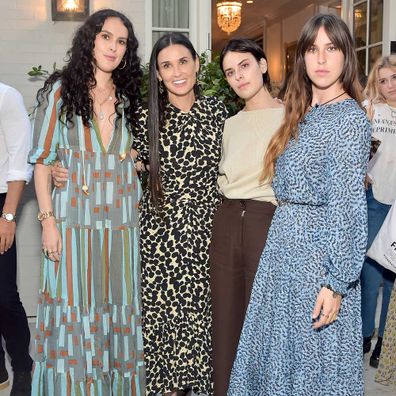 Demi Moore with daughters Rumer, Tallulah and Scout at a party to promote her book.