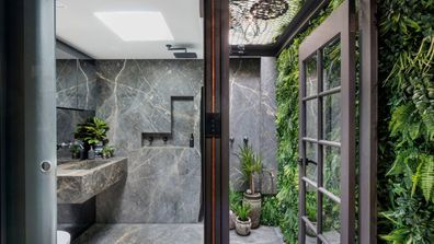 Sydney smallest house bathroom marble Domain