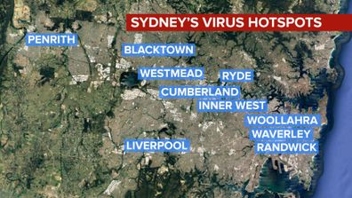 Coronavirus hotspots Sydney