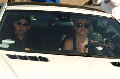 Britney Spears and then-manager Sam Lutfi drive around Los Angeles in November 2007.