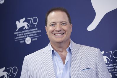 Brendan Fraser poses for photographers at the photo call for the film 'The Whale'. 2022 Venice Film Festival.