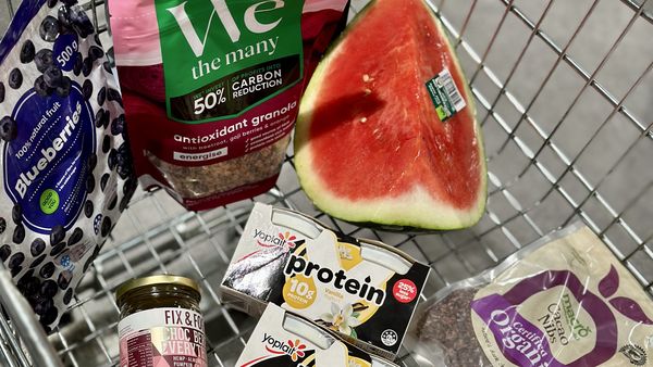 Dr Gina Cleo&#x27;s shopping trolley with her favourite breakfast food items