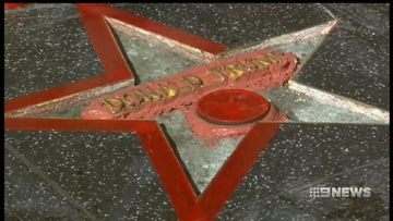 VIDEO: Trump's Walk of Fame star under repair after being destroyed by axe-wielding vandal