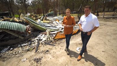 Today show hosts Karl Stefanovic and Ally Langdon surveyed the scenes of the devastating bushfires that swept across East Gippsland.  