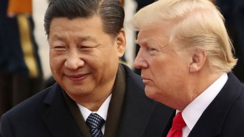 China's president Xi Jinping with US president Donald Trump.