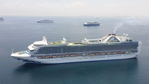 The Ruby Princess anchored in Manila Bay anchorage area on Thursday, May 7.