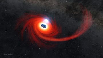 NASA illustration of a black hole eating a nearby star 