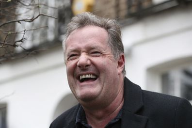 Piers Morgan outside his London home