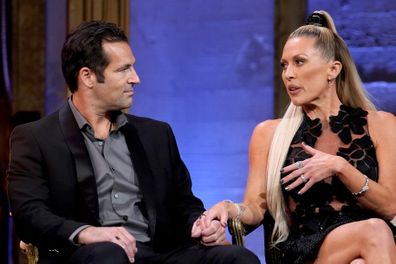 Braunwyn Windham-Burke and husband Sean Burke field questions during The Real Housewives of Orange County reunion special.