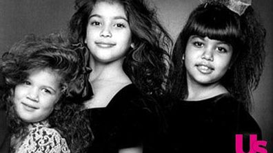Back in 1987: A pre-fame Kourtney, Kim and Khloe Kardashian.