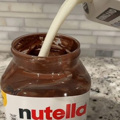 nutella milk hack for chocolate milk