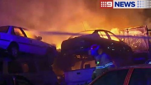 Wrecked cars torched in Victoria