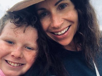 Minnie Driver and her son Henry. 