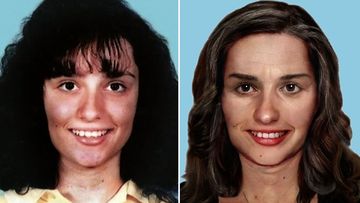 Gordana Kotevski (left) when she went missing in 1994 aged 16 and an AFP artist impression of her at age 41.