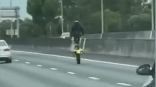 A dirt bike rider caught on camera performing dangerous stunts in Queensland. 