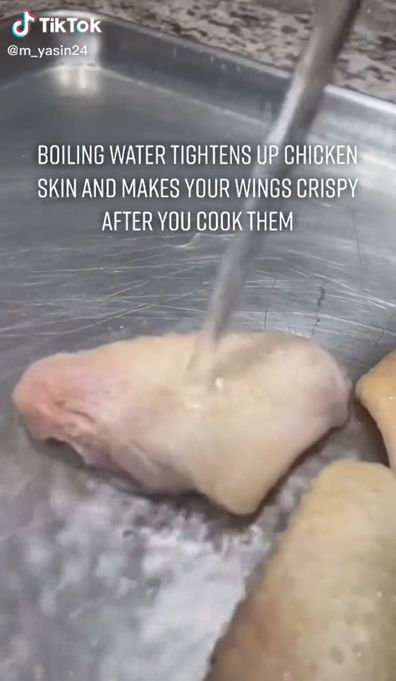 Crispy chicken skin hack