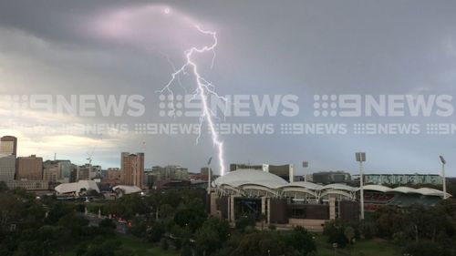 A summer storm has swept across South Australia.