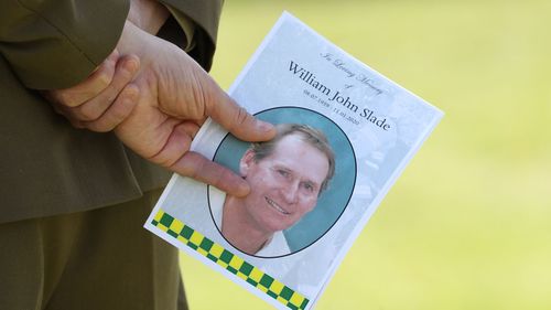 The funeral for firefighter Bill Slade was held at the Wonthaggi State Coal Mine.