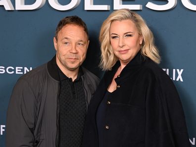 London, England - March 12: Stephen Graham and Hannah Walters attend "puberty" A special screening will be held at BAFTA in London, UK on March 12, 2025. (Photo by Jeff Spicer/Getty Images)