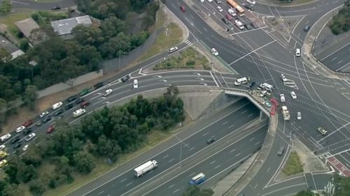 North-bound lanes of Springvale Road were closed after the crash. (9NEWS)