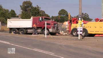 A truck driver has died after his ﻿vehicle collided with a train at a level crossing in South Geelong.