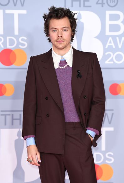 Harry Styles attends the Brit Awards at the 02 Arena, London in 2020