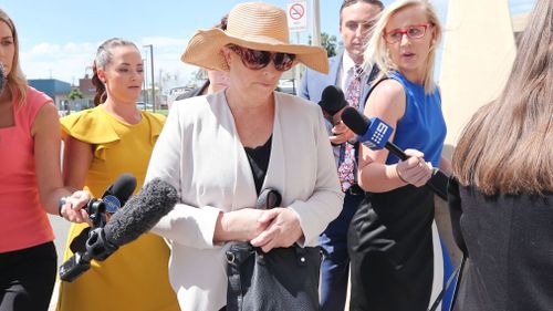 Julene Thorburn arrives at the Beenleigh Court on charges of perjury and attempting to pervert the course of justice. (AAP)