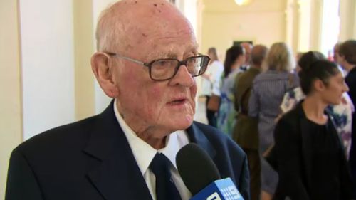 Patrick Caher collected his late father's posthumous honour for bravery. (9NEWS)