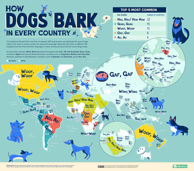 How dogs bark around the world 