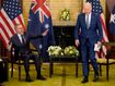 Albanese bursts into laughter as President Biden pretends to walk out of a meeting with Australia&#x27;s 31st prime minister.