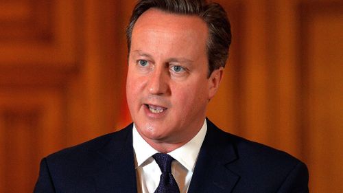 British Prime Minister David Cameron makes a statement to the media on the beheading of British aid worker David Haines.