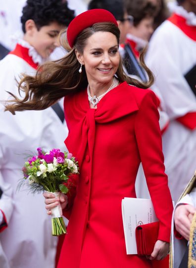 LONDON, ENGLAND - MARCH 10: Catherine, Princess of Wales attends the celebrations for Commonwealth Day at Westminster Abbey on March 10, 2025 in London, England.  (Photo by Samir Hussein/WireImage)