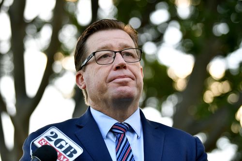 NSW Police Minister and former Deputy Premier Troy Grant today announced his resignation from politics. Picture: AAP.