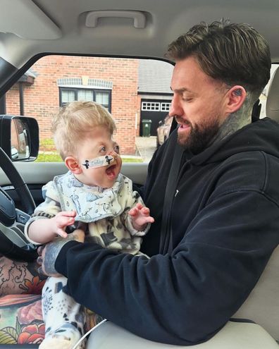 Aaron Chalmers and son Oakley