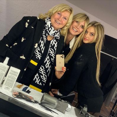 Heidi Klum, her mum Erna Klum and daughter Leni Klum (Helene Boshoven Samuel)