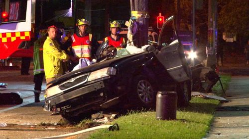 Horror crash in Sydney's south-west on Canterbury Road Belmore. (9NEWS)
