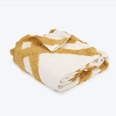 Edessa Throw (Off White and Ochre) — Kmart