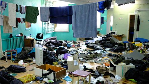 Russian soldiers ransacked the room where the plant staff was sleeping, looting some of their belongings.